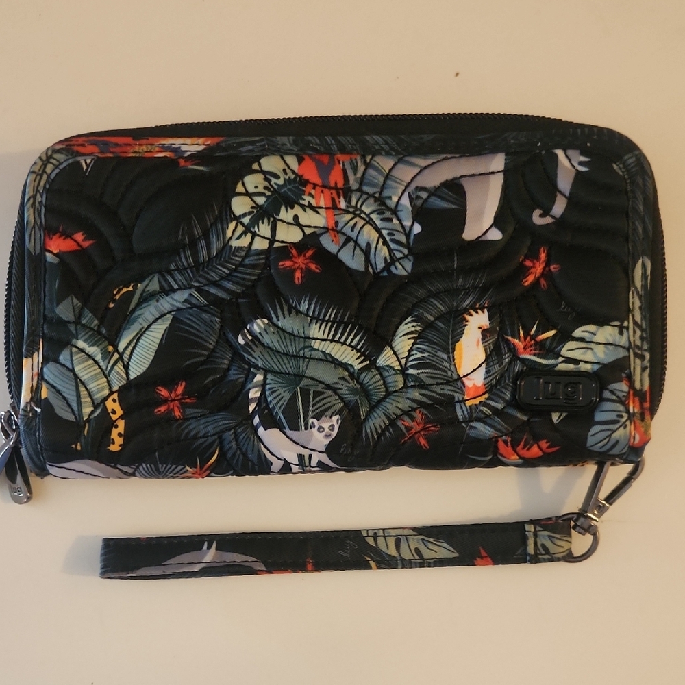 Lug Black and Multicolor Tropical Wristlet